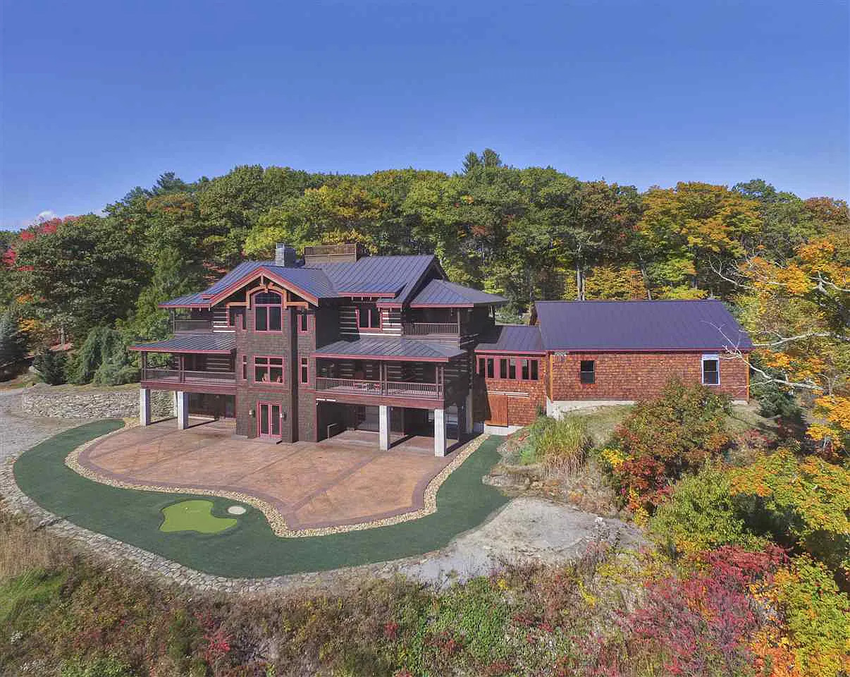 Hybrid Log Home Great Room — Merrimac Quality Log Homes