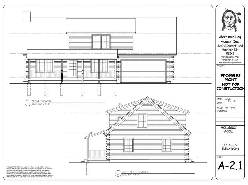 Monadnoc Front Elevation
